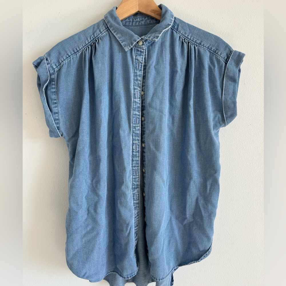 LOFT Blue Denim Blouse